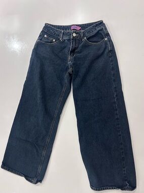 Edikted Petite Raelynn Washed Blue Low Rise Jeans XS